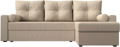 Диван угловой Лига Диванов Верона лайт правый (экокожа бежевый)