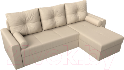 Диван угловой Лига Диванов Верона лайт правый (экокожа бежевый)