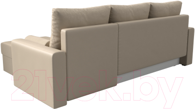 Диван угловой Лига Диванов Верона лайт правый (экокожа бежевый)