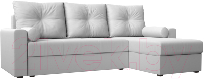 Диван угловой Лига Диванов Верона лайт правый (экокожа белый) - фото