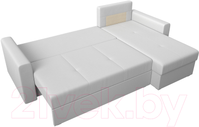 Диван угловой Лига Диванов Верона лайт правый (экокожа белый)