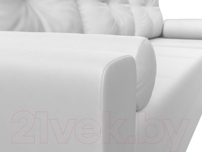 Диван угловой Лига Диванов Верона лайт правый (экокожа белый)