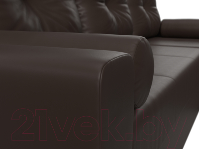 Диван угловой Лига Диванов Верона лайт правый (экокожа коричневый)
