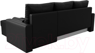 Диван угловой Лига Диванов Верона лайт правый (экокожа черный)