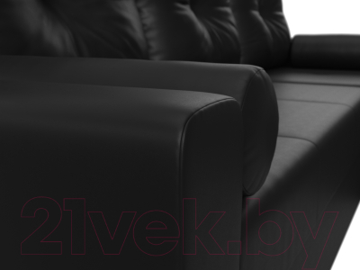 Диван угловой Лига Диванов Верона лайт правый (экокожа черный)