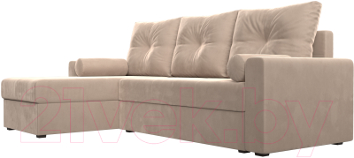 Диван угловой Лига Диванов Верона лайт левый (велюр бежевый)