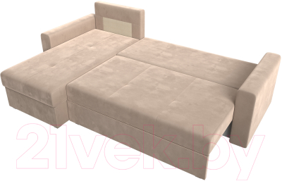 Диван угловой Лига Диванов Верона лайт левый (велюр бежевый)