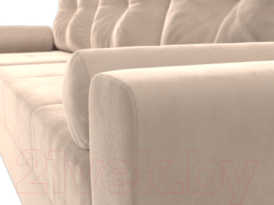 Диван угловой Лига Диванов Верона лайт левый (велюр бежевый)