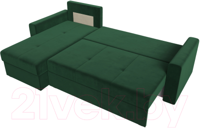 Диван угловой Лига Диванов Верона лайт левый (велюр зеленый)