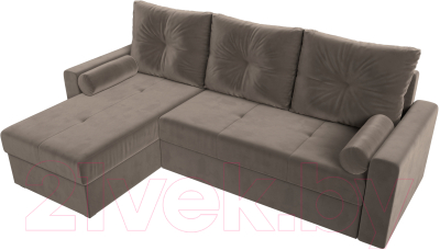 Диван угловой Лига Диванов Верона лайт левый (велюр коричневый)