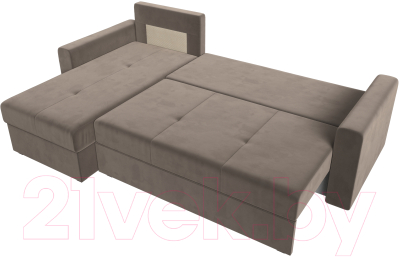Диван угловой Лига Диванов Верона лайт левый (велюр коричневый)