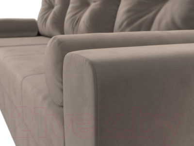 Диван угловой Лига Диванов Верона лайт левый (велюр коричневый)