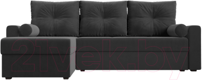 Диван угловой Лига Диванов Верона лайт левый (велюр серый)