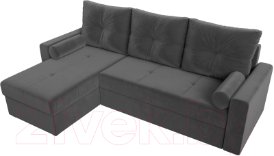 Диван угловой Лига Диванов Верона лайт левый (велюр серый)