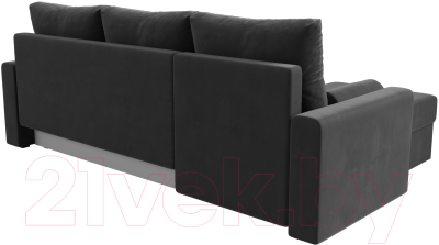 Диван угловой Лига Диванов Верона лайт левый (велюр серый)