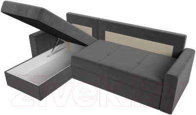 Диван угловой Лига Диванов Верона лайт левый (велюр серый)