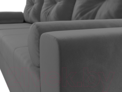 Диван угловой Лига Диванов Верона лайт левый (велюр серый)