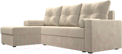 Диван угловой Лига Диванов Верона лайт левый (микровельвет бежевый)