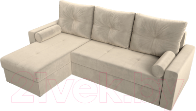 Диван угловой Лига Диванов Верона лайт левый (микровельвет бежевый)