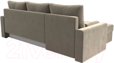 Диван угловой Лига Диванов Верона лайт левый (микровельвет бежевый)