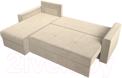 Диван угловой Лига Диванов Верона лайт левый (микровельвет бежевый)