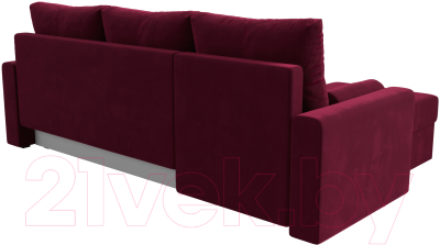 Диван угловой Лига Диванов Верона лайт левый (микровельвет бордовый)