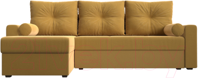 Диван угловой Лига Диванов Верона лайт левый (микровельвет желтый)