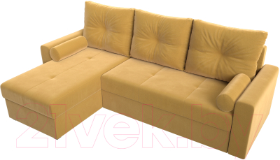 Диван угловой Лига Диванов Верона лайт левый (микровельвет желтый)