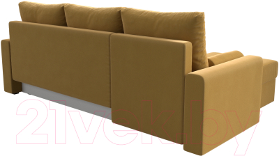 Диван угловой Лига Диванов Верона лайт левый (микровельвет желтый)