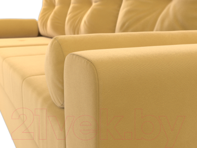 Диван угловой Лига Диванов Верона лайт левый (микровельвет желтый)