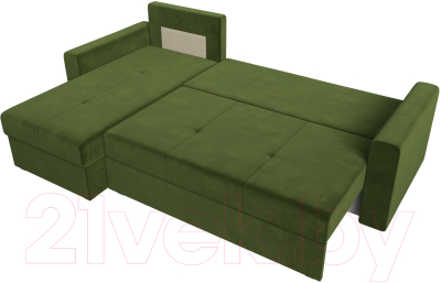 Диван угловой Лига Диванов Верона лайт левый (микровельвет зеленый)