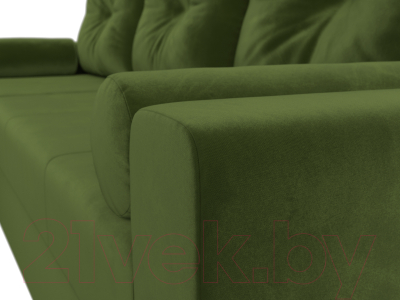 Диван угловой Лига Диванов Верона лайт левый (микровельвет зеленый)