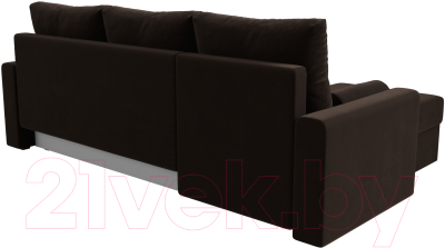 Диван угловой Лига Диванов Верона лайт левый (микровельвет коричневый)