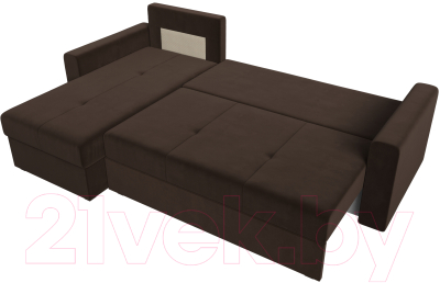 Диван угловой Лига Диванов Верона лайт левый (микровельвет коричневый)