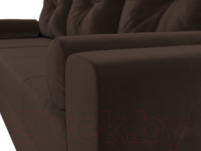 Диван угловой Лига Диванов Верона лайт левый (микровельвет коричневый)