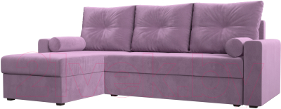 Диван угловой Лига Диванов Верона лайт левый (микровельвет сиреневый) - фото