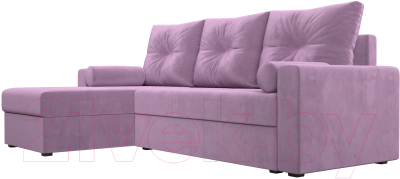 Диван угловой Лига Диванов Верона лайт левый (микровельвет сиреневый)