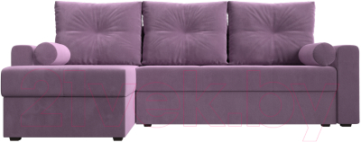 Диван угловой Лига Диванов Верона лайт левый (микровельвет сиреневый)