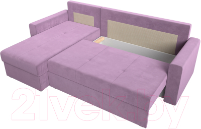 Диван угловой Лига Диванов Верона лайт левый (микровельвет сиреневый)