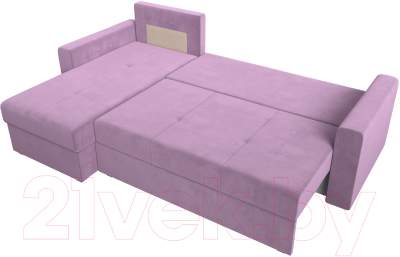 Диван угловой Лига Диванов Верона лайт левый (микровельвет сиреневый)