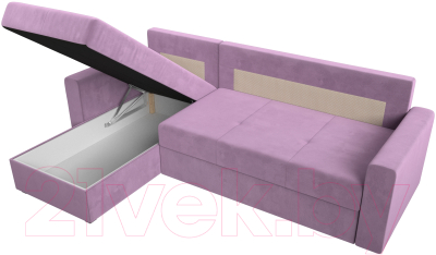 Диван угловой Лига Диванов Верона лайт левый (микровельвет сиреневый)