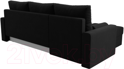 Диван угловой Лига Диванов Верона лайт левый (микровельвет черный)