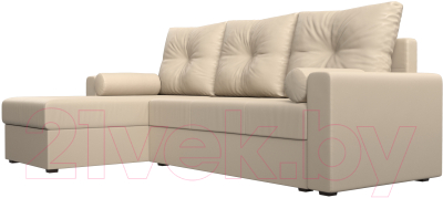 Диван угловой Лига Диванов Верона лайт левый (экокожа бежевый)