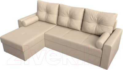 Диван угловой Лига Диванов Верона лайт левый (экокожа бежевый)