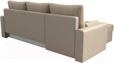 Диван угловой Лига Диванов Верона лайт левый (экокожа бежевый)