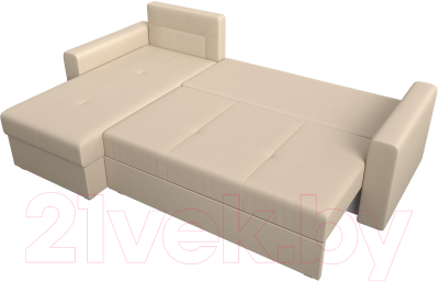Диван угловой Лига Диванов Верона лайт левый (экокожа бежевый)