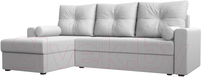 Диван угловой Лига Диванов Верона лайт левый (экокожа белый) - фото