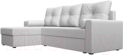 Диван угловой Лига Диванов Верона лайт левый (экокожа белый)