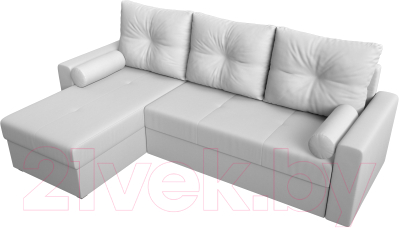 Диван угловой Лига Диванов Верона лайт левый (экокожа белый)