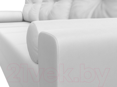 Диван угловой Лига Диванов Верона лайт левый (экокожа белый)